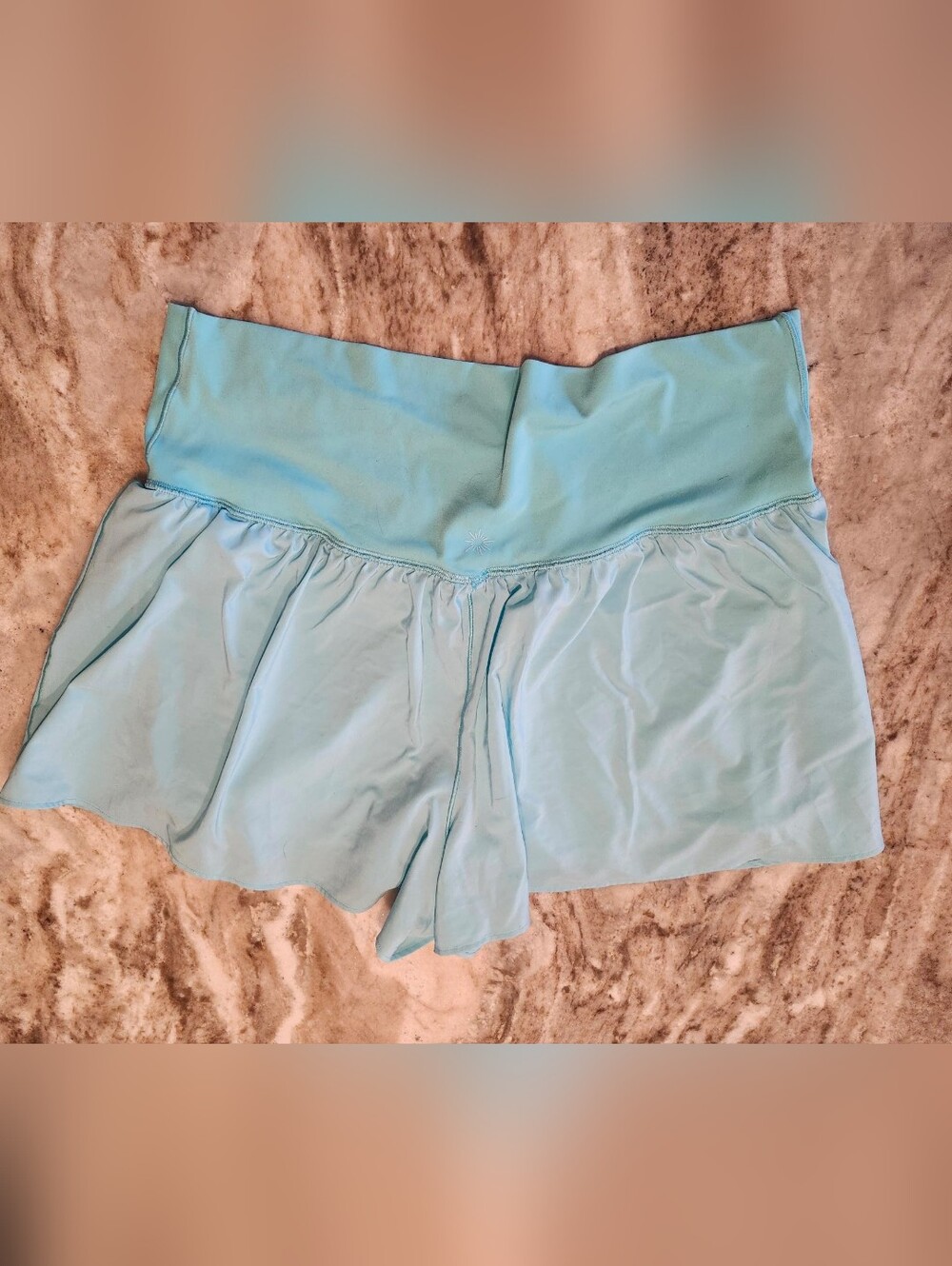 OFFLINE by Aerie Light Blue Stretch Waist Flutter Shorts